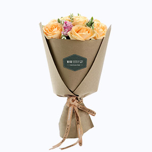 沐浴幸福:11枝香檳玫瑰+粉色相思梅鮮花