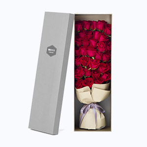 心之所依:33枝紅玫瑰槍炮鮮花禮盒